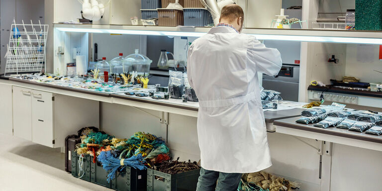 Recycled plastic in a laboratory
